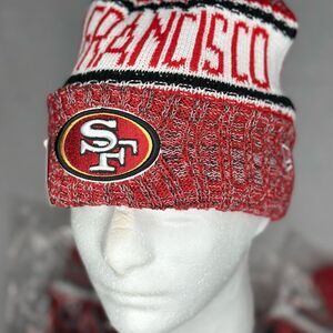 San Francisco 49ers New Era Red and White San Francisco Knit Hat